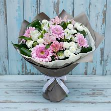 Букет цветов из:  Герберы, Альстромерии и Хризантемы #REPLACE_PRED# Костенках