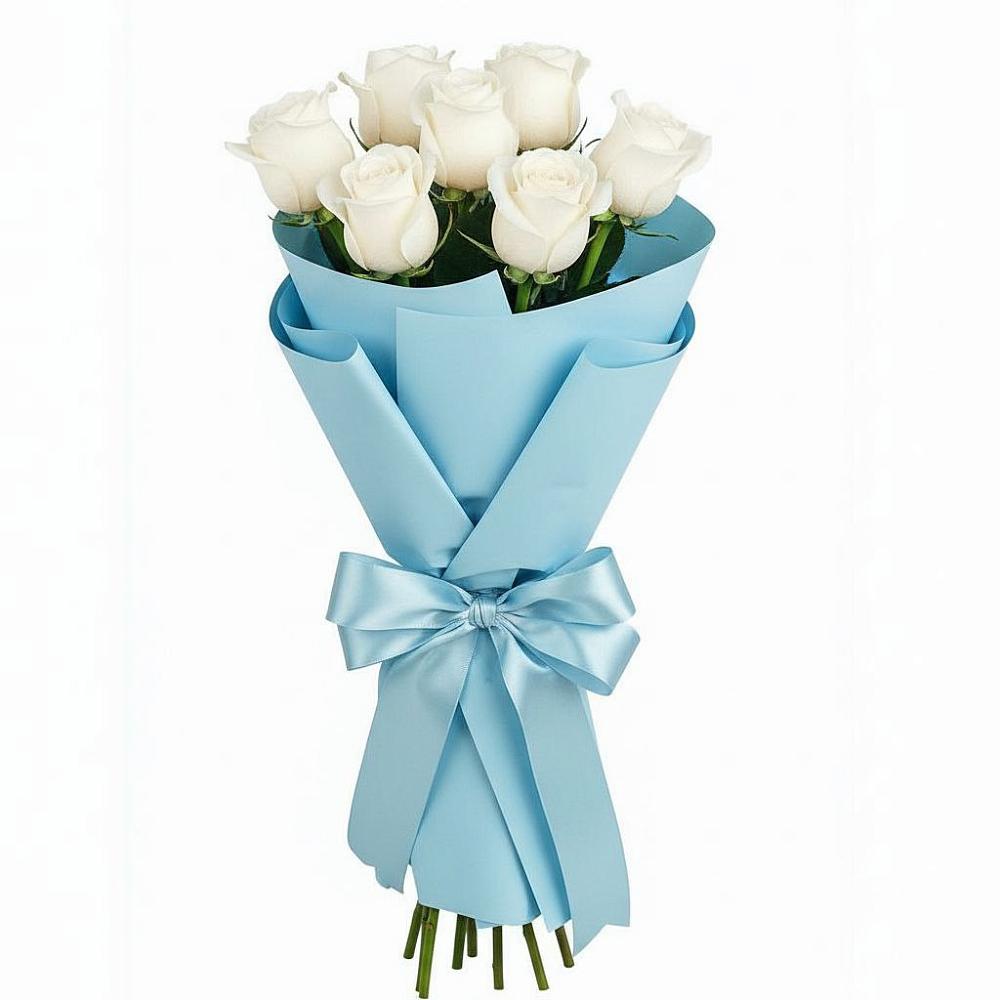 Букет 7 белых роз Проуд в Костенках