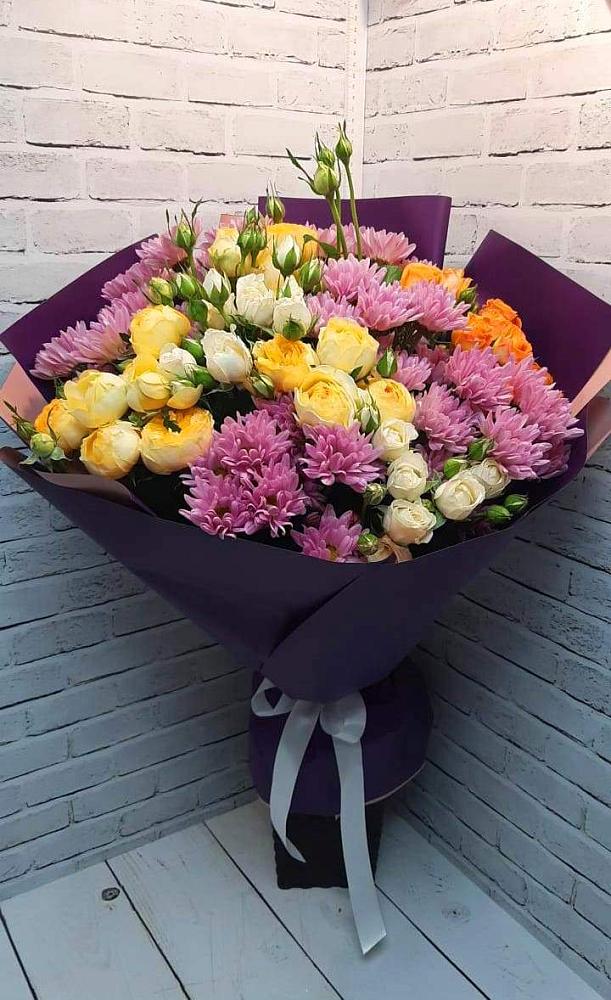 Букет цветов из: Хризантемы и Розы в Костенках