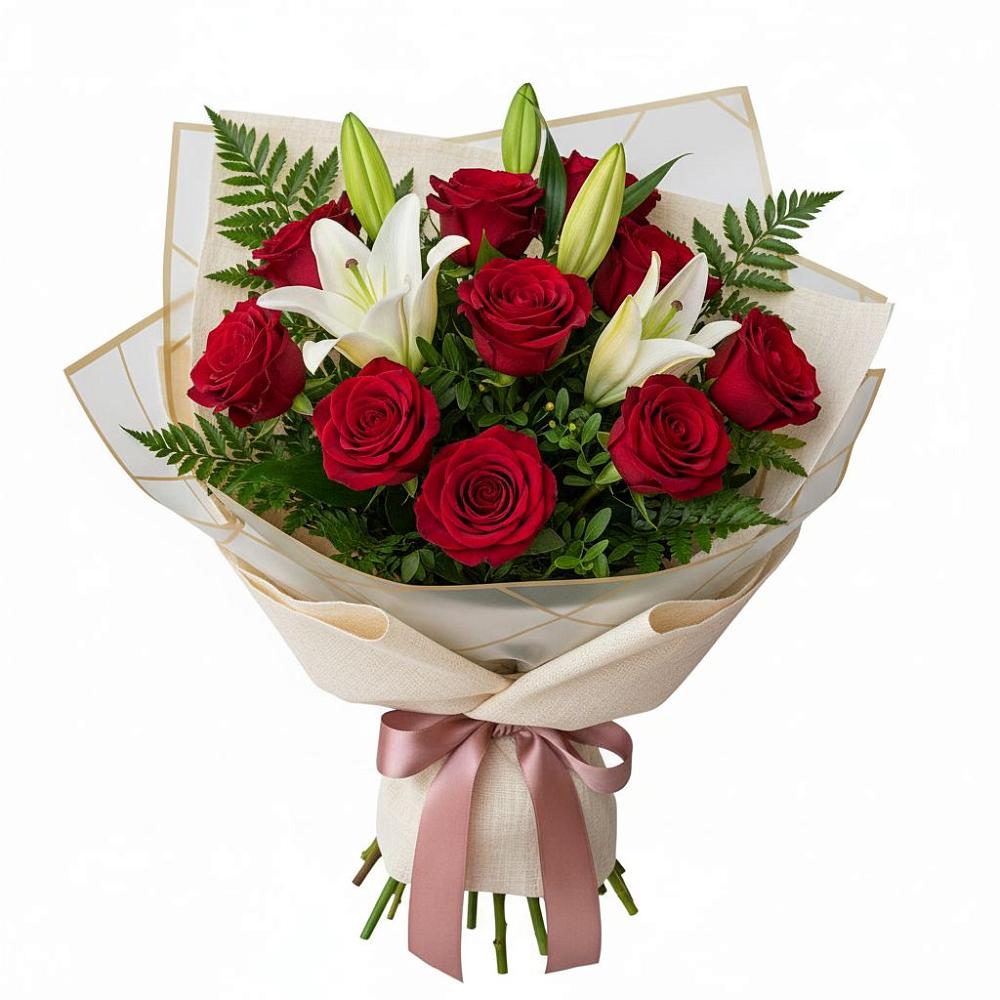 Букет цветов из: Лилии и Розы в Костенках