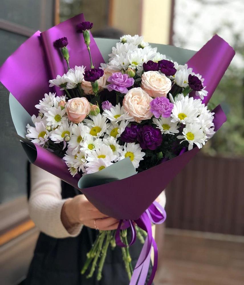 Букет цветов из: Хризантемы, Гвоздики и Розы в Костенках