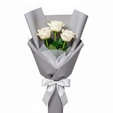 Букет 3 белые розы в Костенках