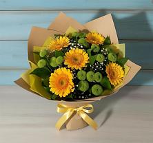 Букет цветов из:  Герберы и Хризантемы в Костенках