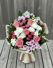 Букет цветов из:  Альстромерии, Гвоздики, Розы и Хризантемы #REPLACE_PRED# Костенках