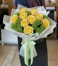 Букет цветов из:  Хризантемы и Розы в Костенках