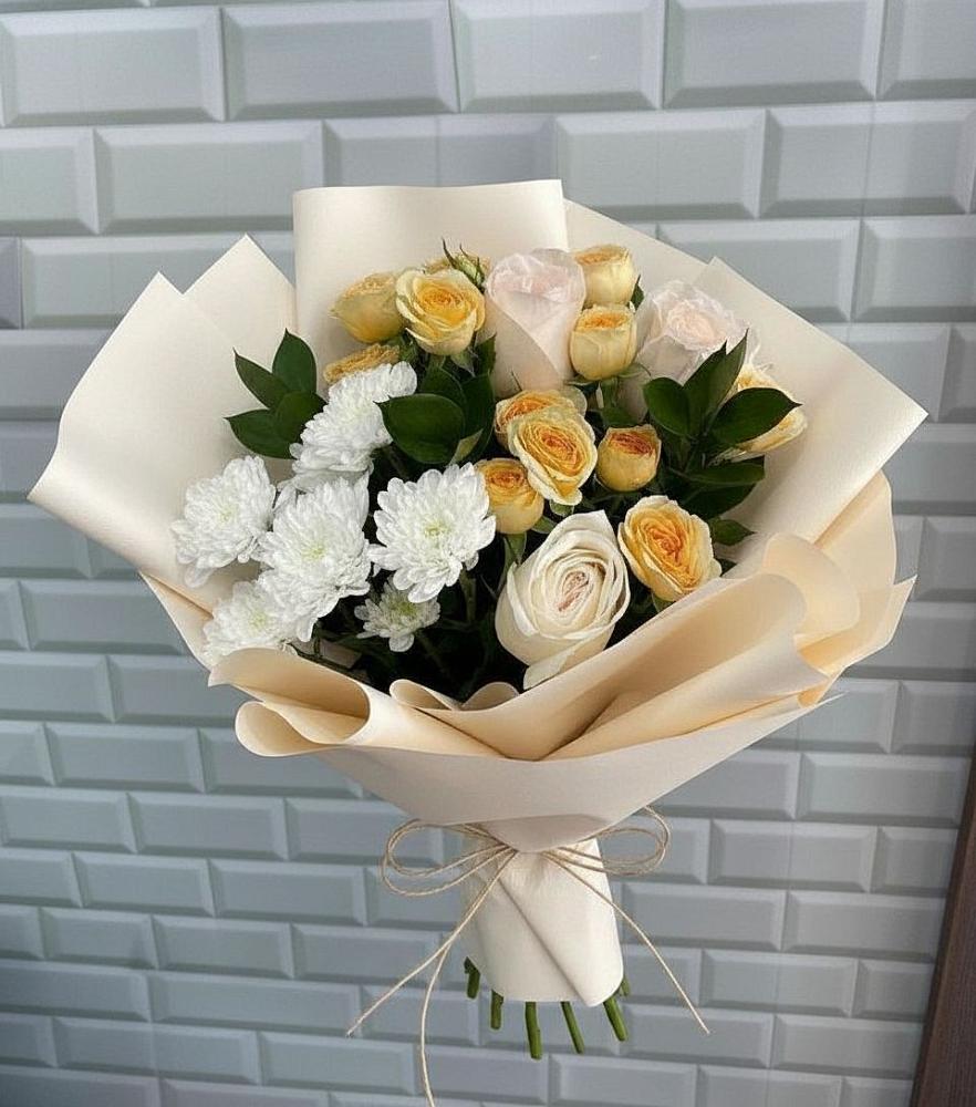 Букет цветов из: Розы и Хризантемы в Костенках