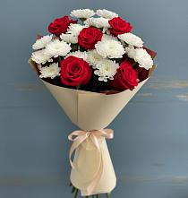 Букет цветов из:  Розы и Хризантемы в Костенках