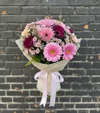 Букет цветов из:  Герберы и Хризантемы в Костенках