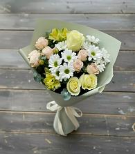 Букет цветов из:  Альстромерии, Розы и Хризантемы в Костенках