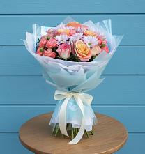 Букет цветов из:  Хризантемы и Розы в Костенках