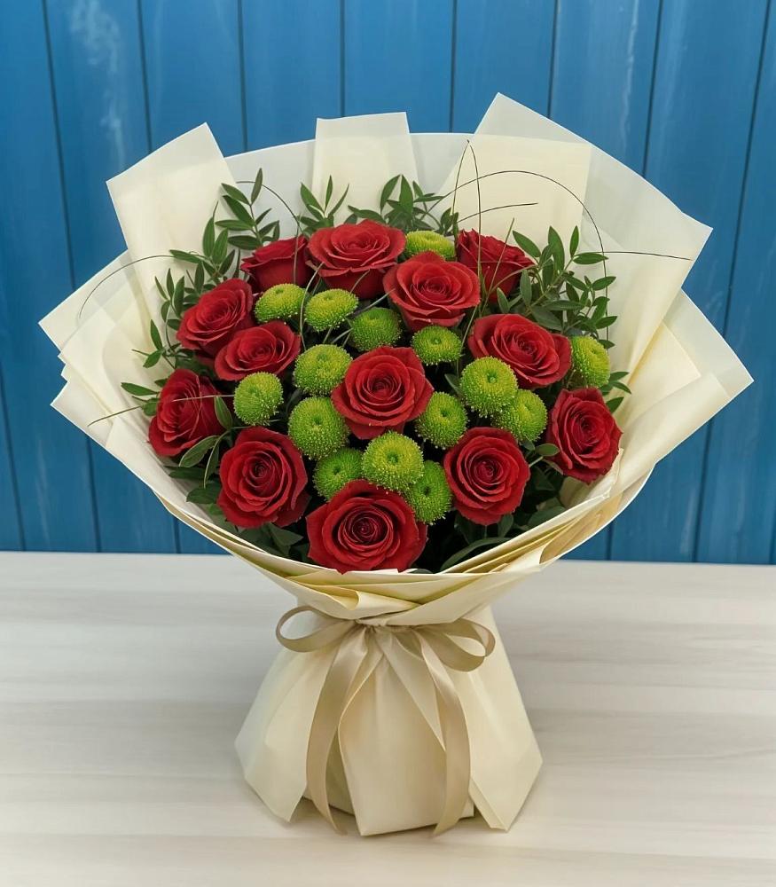 Букет цветов из: Розы и Хризантемы в Костенках